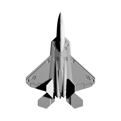F-22 Raptor Aircraft STL file for 3D printing and CNC routing, LightBurn and Vectric ready