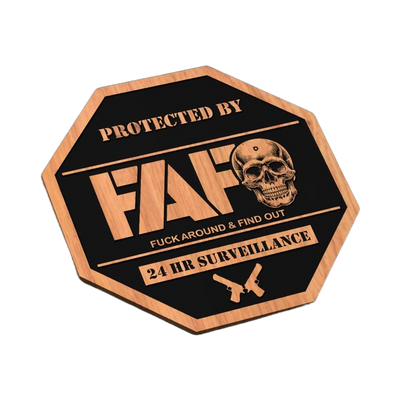 FAFO Defense Skull SVG file for laser cutting and CNC routing, LightBurn and Vectric ready