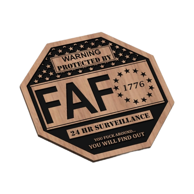 Fafo Security Sign compatible with LightBurn and Vectric