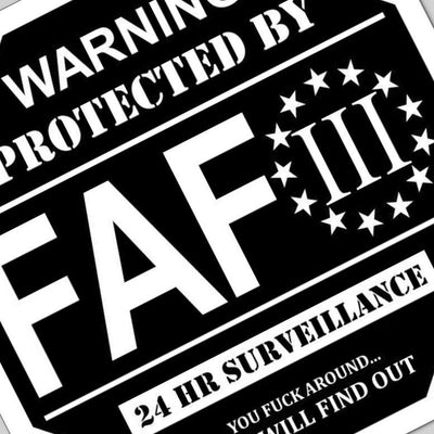 Fafo Security Sign detail view, ready for laser cutting and CNC routing