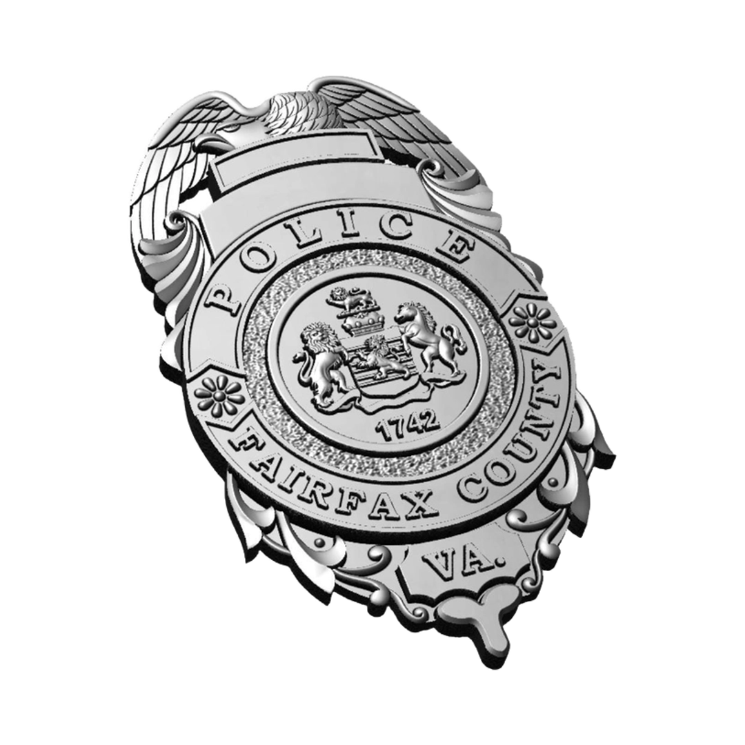 Fairfax County Virginia Police Badge detail view, ready for digital crafting
