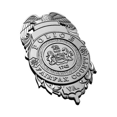 Fairfax County Virginia Police Badge detail view, ready for digital crafting