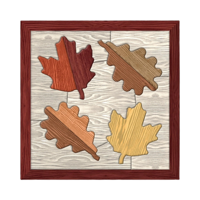 Fall Leaves Intarsia SVG file for digital crafting, LightBurn and Vectric ready