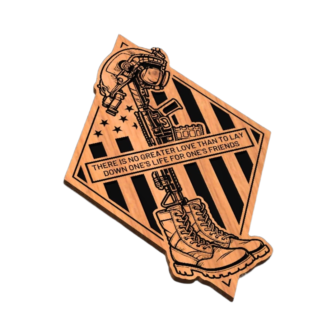 Fallen Soldier Memorial SVG file for laser cutting and CNC routing, LightBurn and Vectric ready