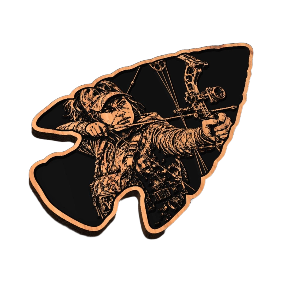Female Hunter Arrowhead design preview, hunting, fishing & outdoors