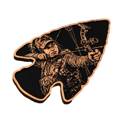 Female Hunter Arrowhead design preview, hunting, fishing & outdoors