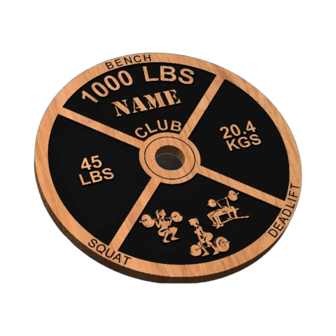 Powerlifting 1000lbs Club - Female SVG file for laser cutting and CNC routing, LightBurn and Vectric ready