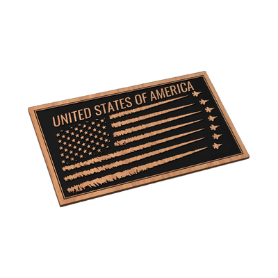 Fighter Jet USA Flag SVG file for laser cutting and CNC routing, LightBurn and Vectric ready