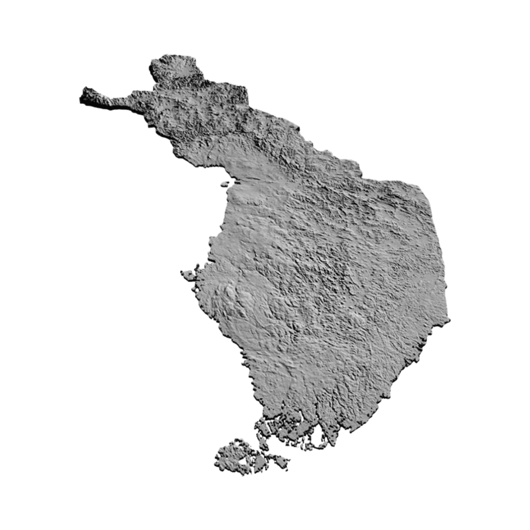 Finland Terrain Map design preview, countries & world