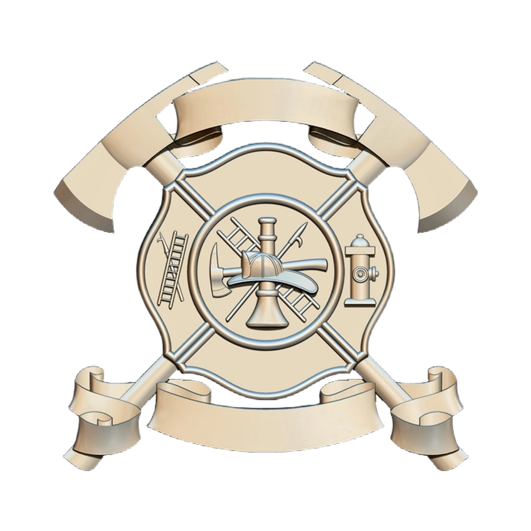Firefighter Crossed Axes Scramble STL file for digital crafting, LightBurn and Vectric ready