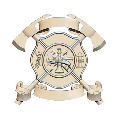 Firefighter Crossed Axes Scramble STL file for digital crafting, LightBurn and Vectric ready