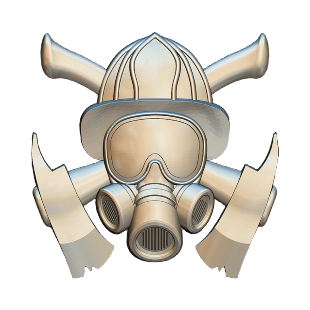 Firefighter Helmet with crossed Axes STL file for digital crafting, LightBurn and Vectric ready