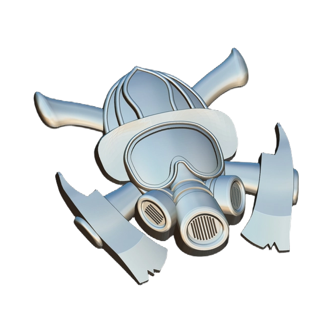 Firefighter Helmet with crossed Axes design preview, first responders