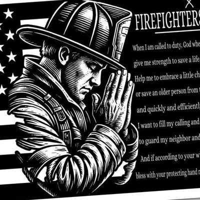 Firefighter Prayer detail view, ready for laser cutting and CNC routing