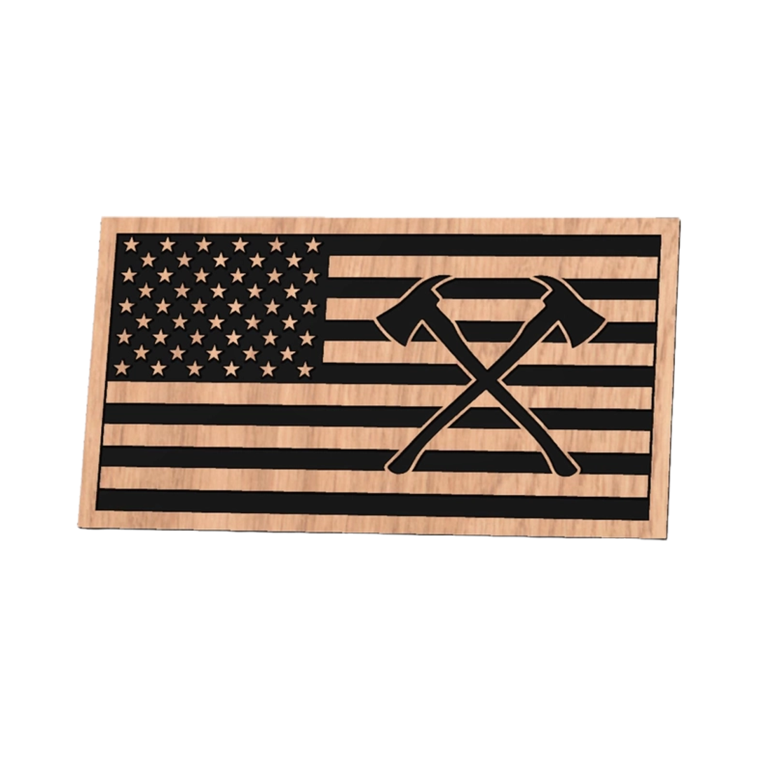 Firefighter U.S. Flag with Crossed Axes design preview, flags