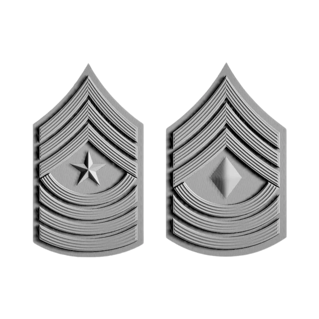 U.S. Army First Sergeant & Sergeant Major Ranks STL file for 3D printing and CNC routing, LightBurn and Vectric ready