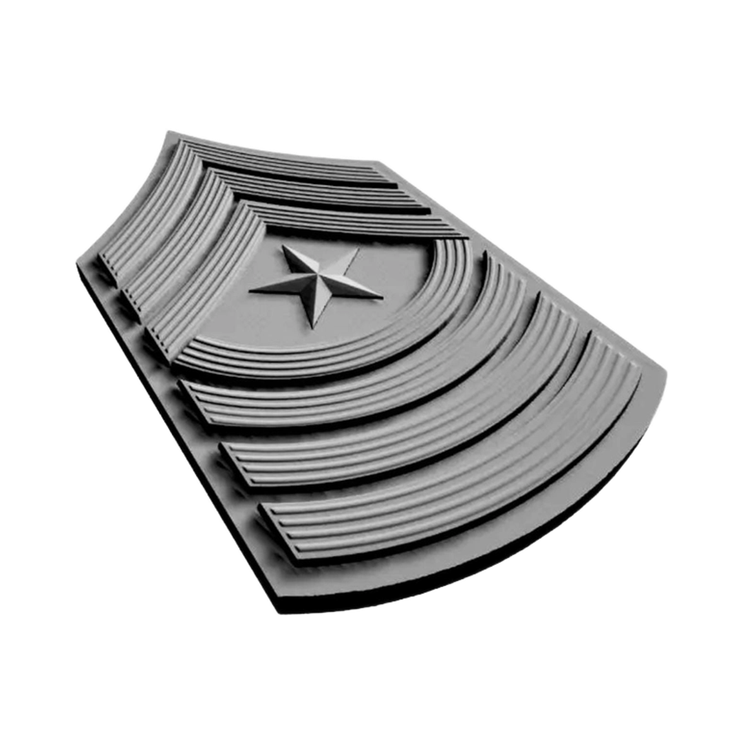 U.S. Army First Sergeant & Sergeant Major Ranks detail view, ready for 3D printing and CNC routing
