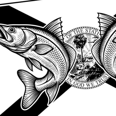 Florida Snook Fishing Pride detail view, ready for laser cutting and CNC routing