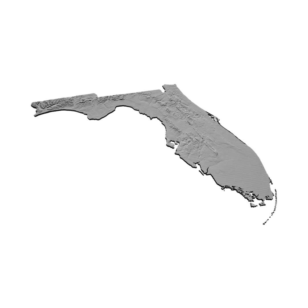 Florida Terrain Map design preview, countries & world