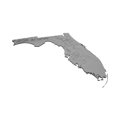 Florida Terrain Map design preview, countries & world