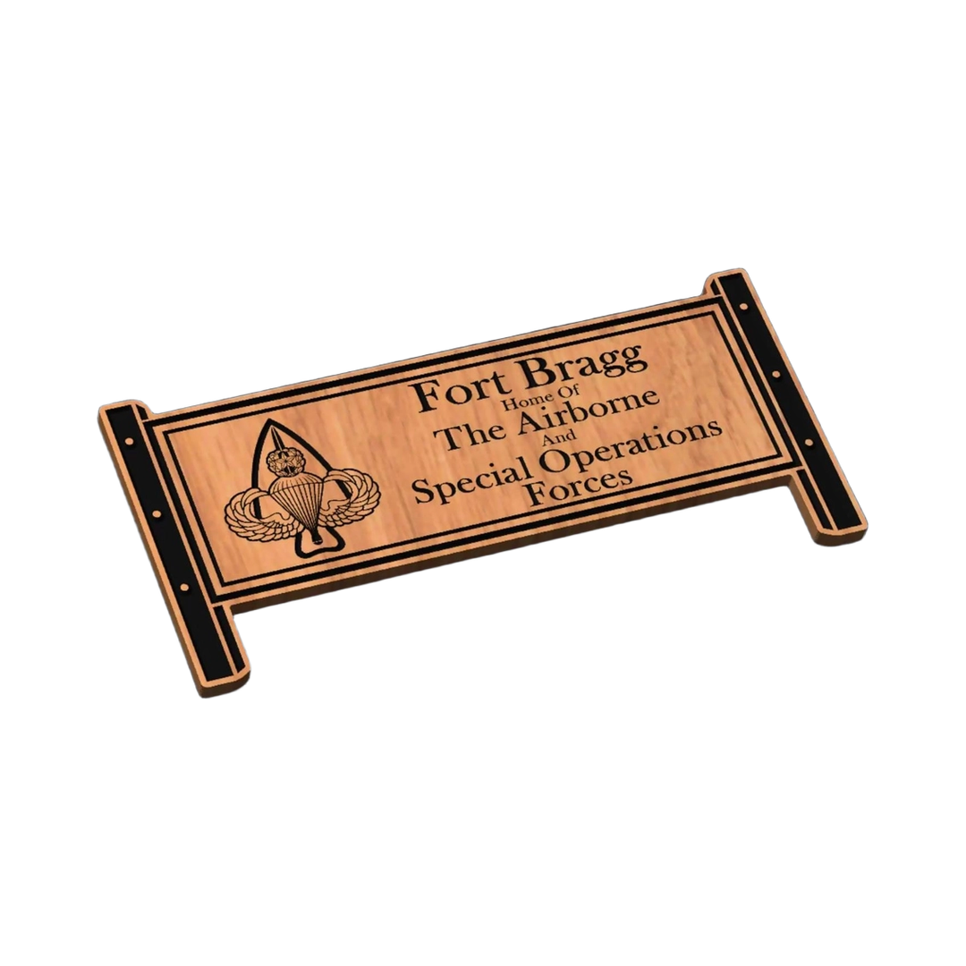 Fort Bragg Military Gate Sign SVG file for laser cutting and CNC routing, LightBurn and Vectric ready