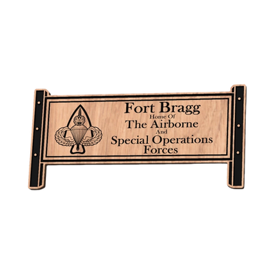Fort Bragg Military Gate Sign detail view, ready for laser cutting and CNC routing