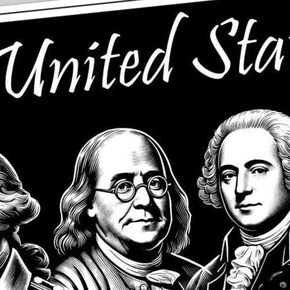 Founding Fathers Sign detail view, ready for laser cutting and CNC routing