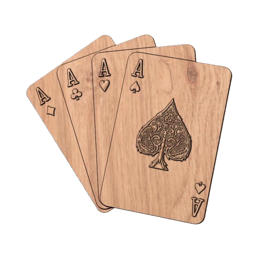 Four of a kind Aces Poker Cards STL file included with instant download