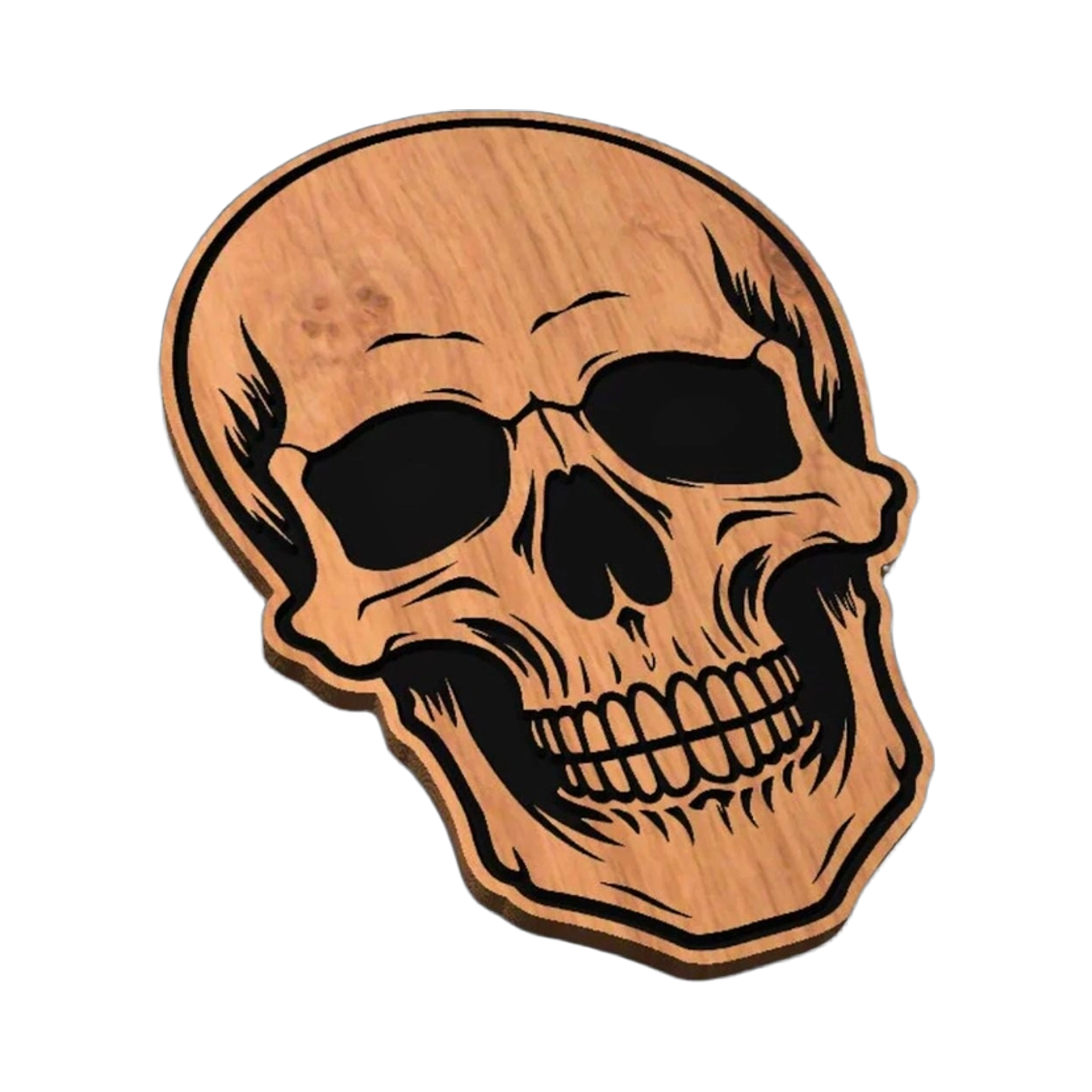 Front-Facing Skull SVG file for laser cutting and CNC routing, LightBurn and Vectric ready