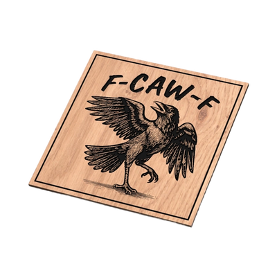F-CAW-F Funny Crow detail view, ready for laser cutting and CNC routing