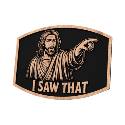 Funny Jesus "I Saw That" design preview, religious & faith
