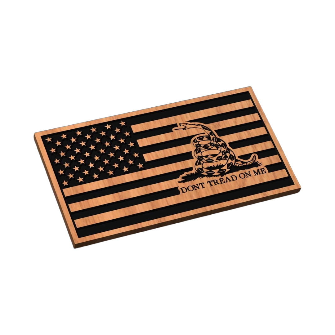 Gadsden Flag SVG file for laser cutting and CNC routing, LightBurn and Vectric ready