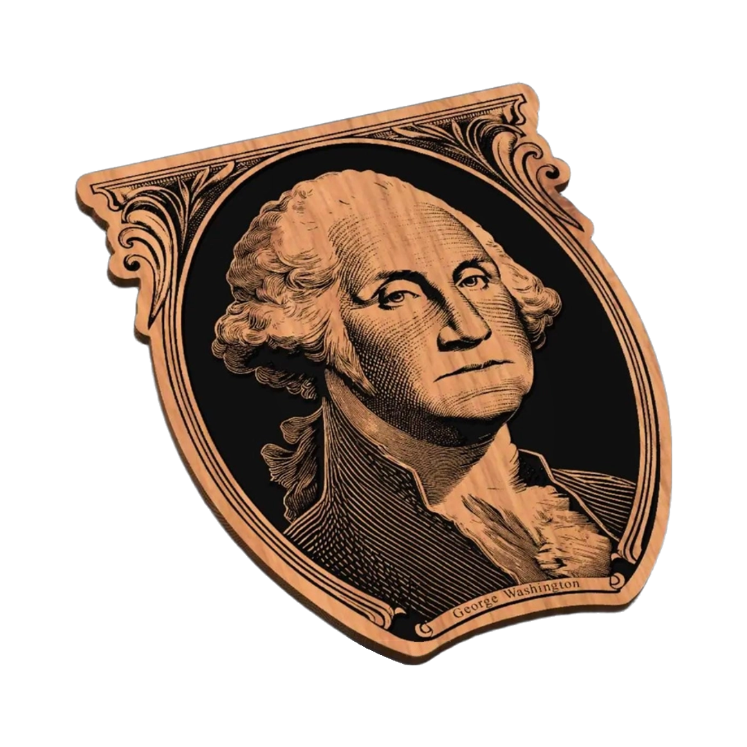 George Washington Currency SVG file for laser cutting and CNC routing, LightBurn and Vectric ready