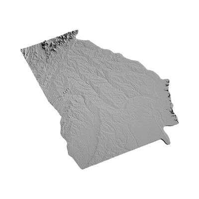 Georgia (U.S.) Terrain Map design preview, countries & world