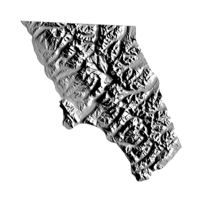 Glacier National Park STL file for 3D printing and CNC routing, LightBurn and Vectric ready