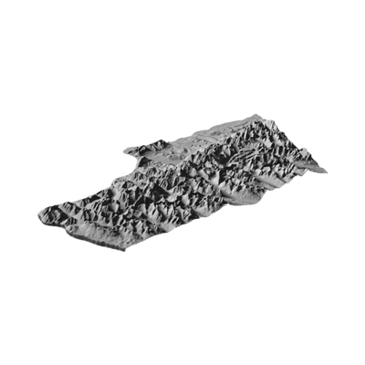 Glacier National Park detail view, ready for 3D printing and CNC routing