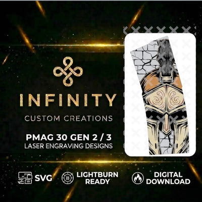 Gladiator Spartan MAG SVG file for digital crafting, LightBurn and Vectric ready