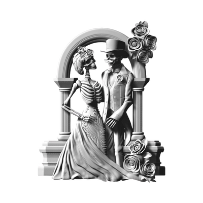 Gothic Skeleton Marriage STL file for digital crafting, LightBurn and Vectric ready