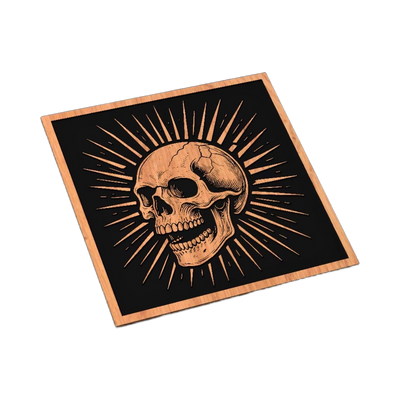Gothic Sunburst Skull SVG file for laser cutting and CNC routing, LightBurn and Vectric ready