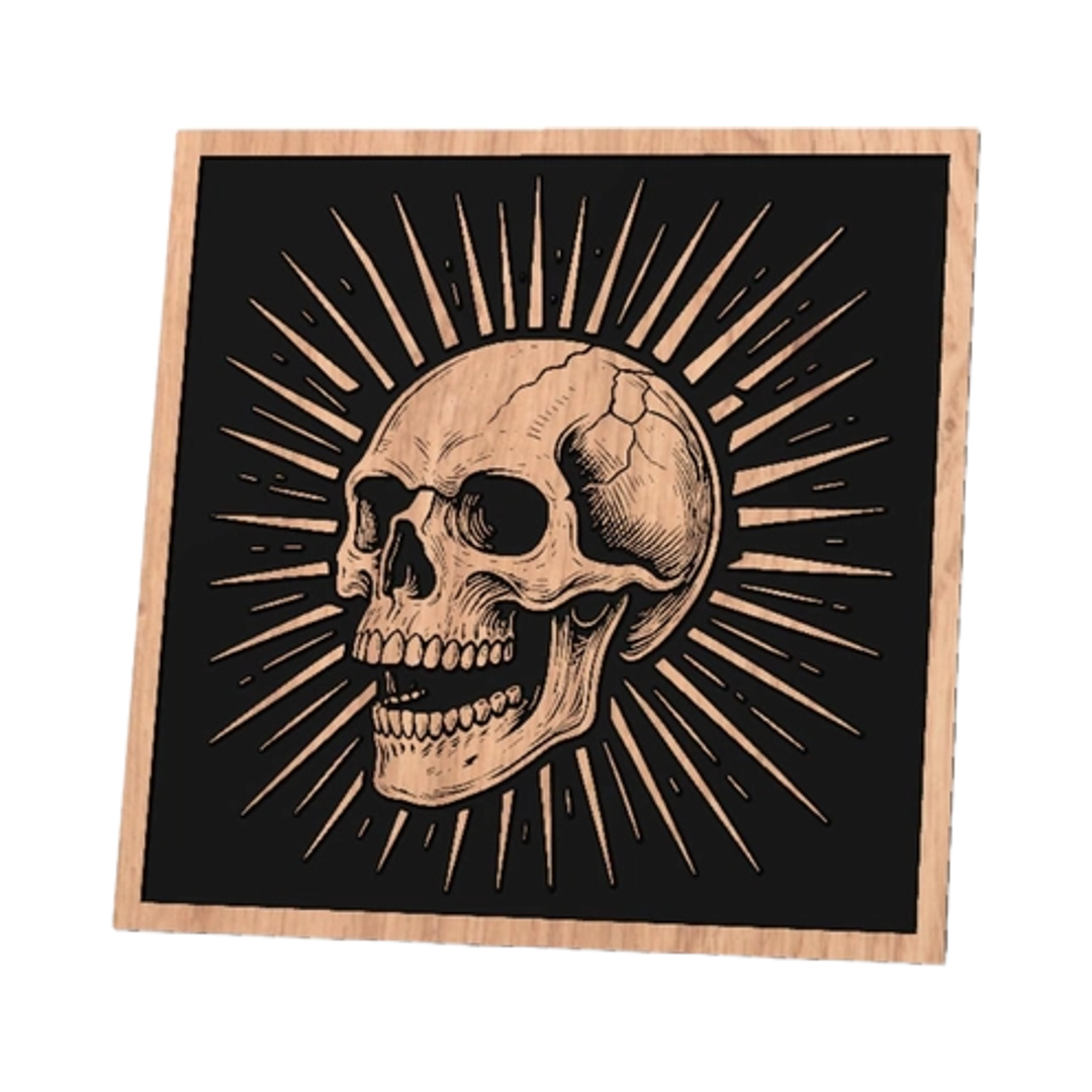 Gothic Sunburst Skull design preview, skulls & skeletons
