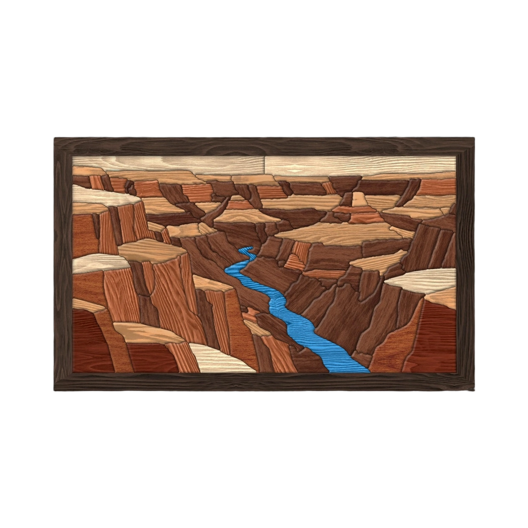 Grand Canyon Intarsia Pattern SVG file for digital crafting, LightBurn and Vectric ready