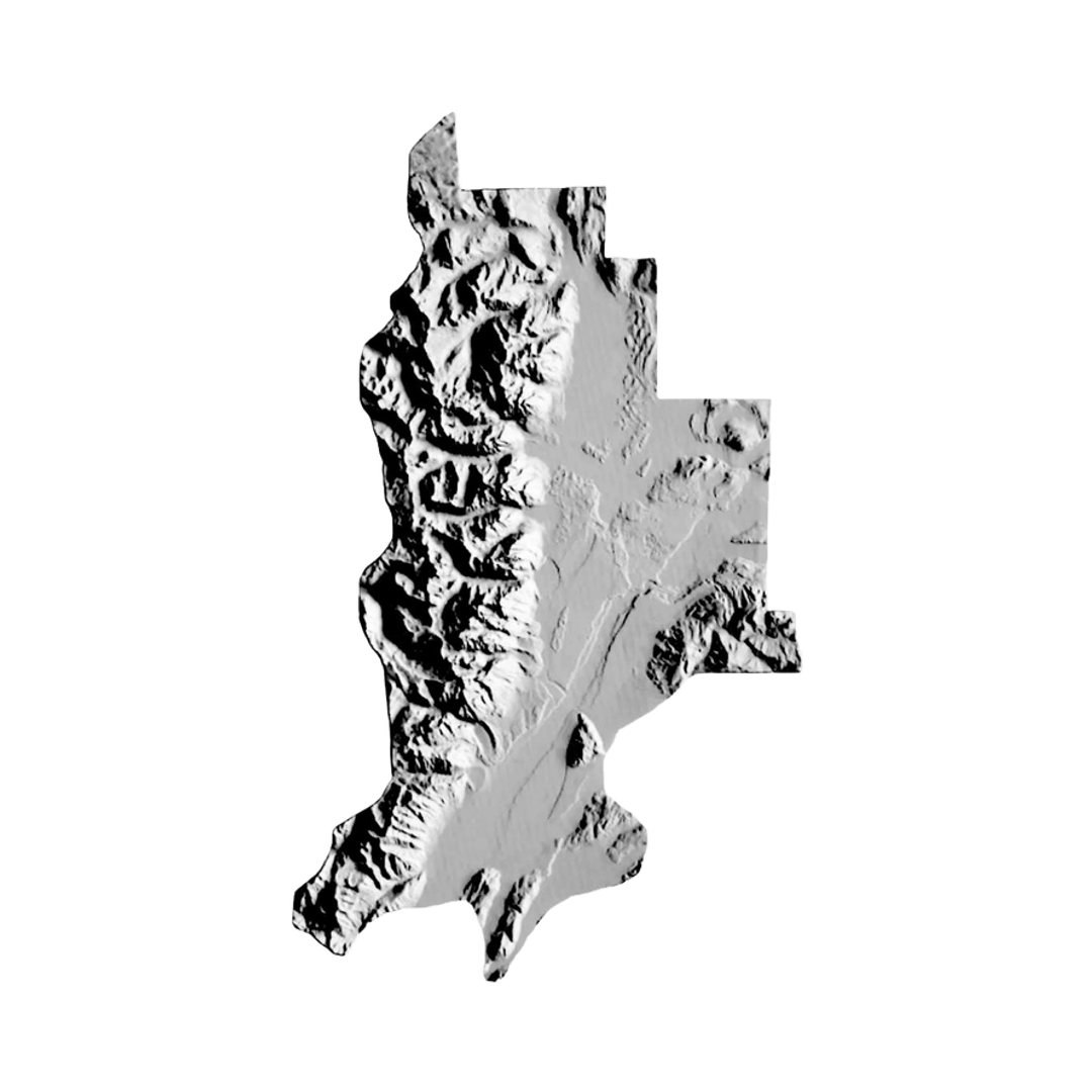 Grand Teton National Park Terrain Map STL file for 3D printing and CNC routing, LightBurn and Vectric ready