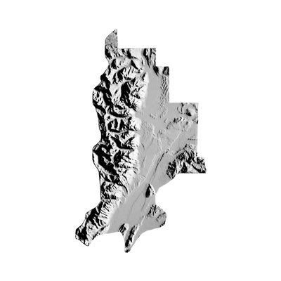 Grand Teton National Park Terrain Map STL file for 3D printing and CNC routing, LightBurn and Vectric ready