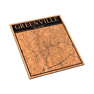 Greenville, South Carolina City Map SVG file for laser cutting and CNC routing, LightBurn and Vectric ready