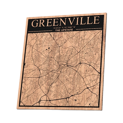 Greenville, South Carolina City Map design preview, us states