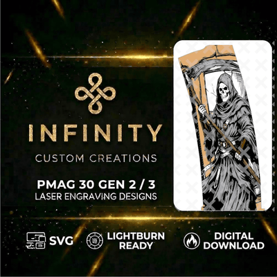 Grim Reaper MAG Fiber Laser Engraving Design design preview, pmag designs
