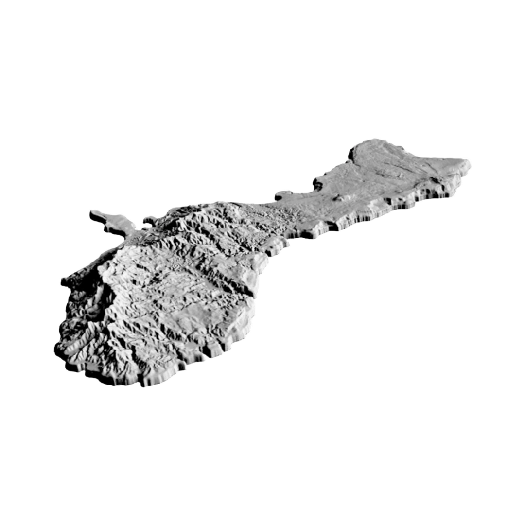 Guam Terrain Map detail view, ready for 3D printing and CNC routing
