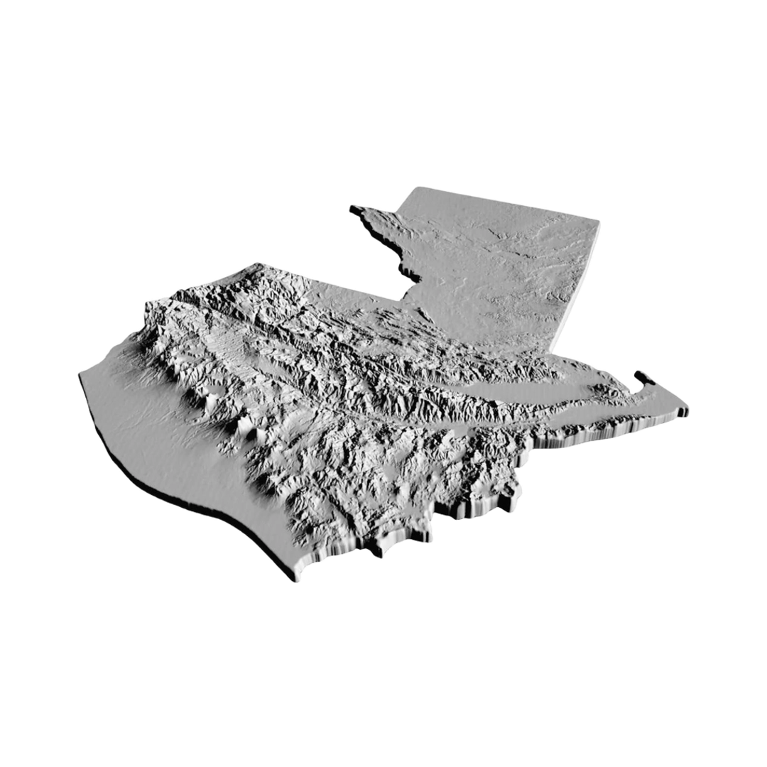 Guatemala Terrain Map design preview, countries & world