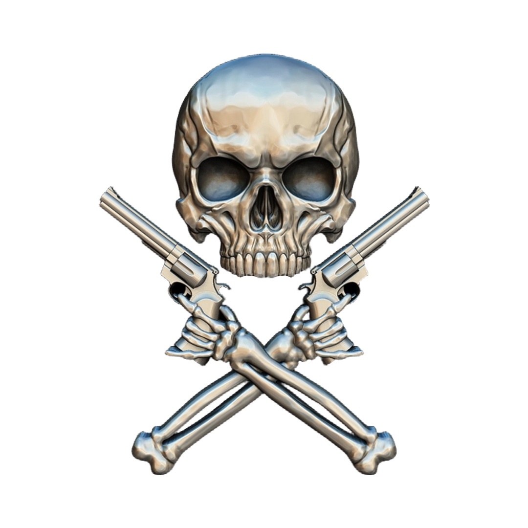 Half Skull Revolvers STL file for digital crafting, LightBurn and Vectric ready