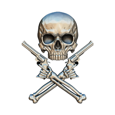 Half Skull Revolvers STL file for digital crafting, LightBurn and Vectric ready